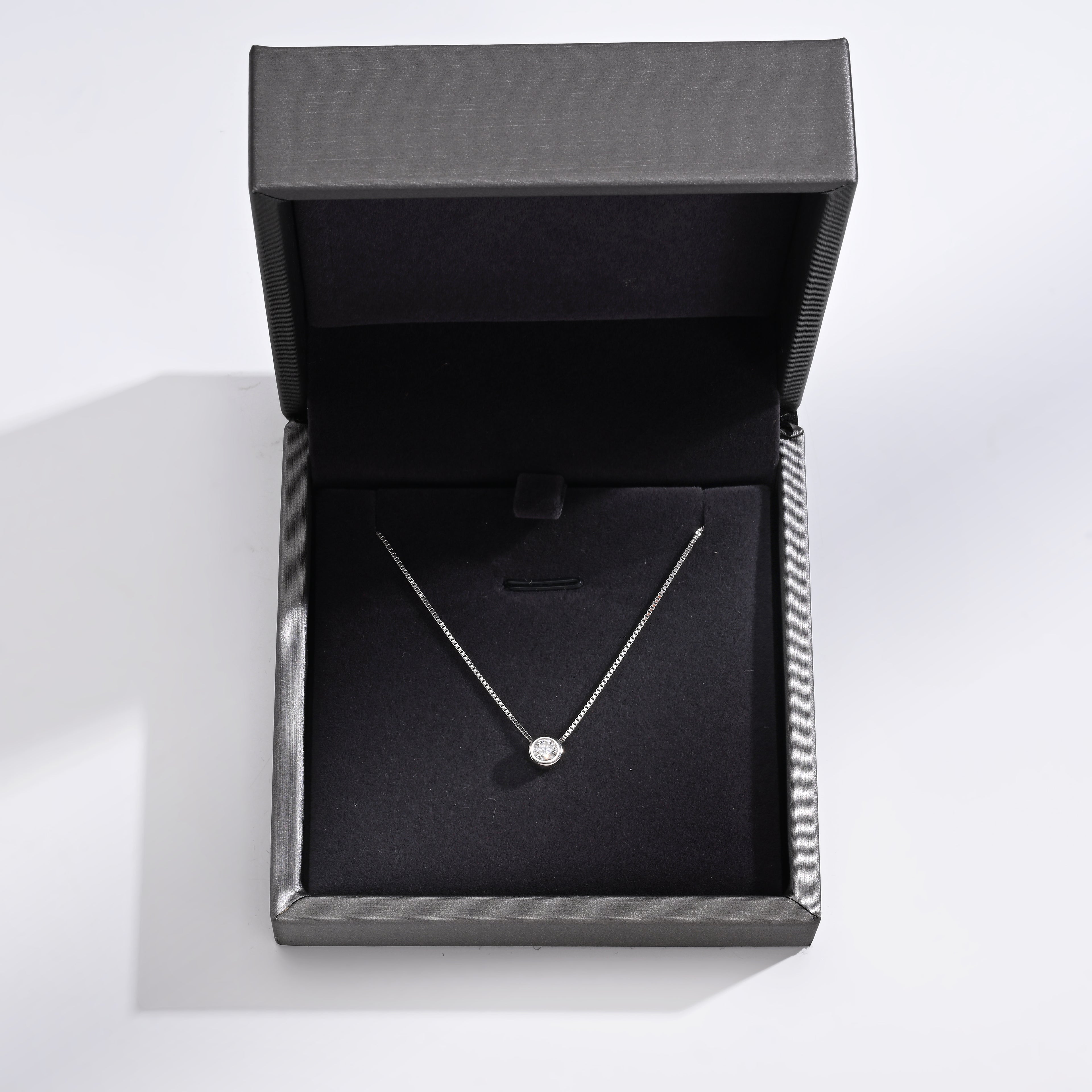 925 Silver Moissanite Necklace 0.3 CT. VVS1 D