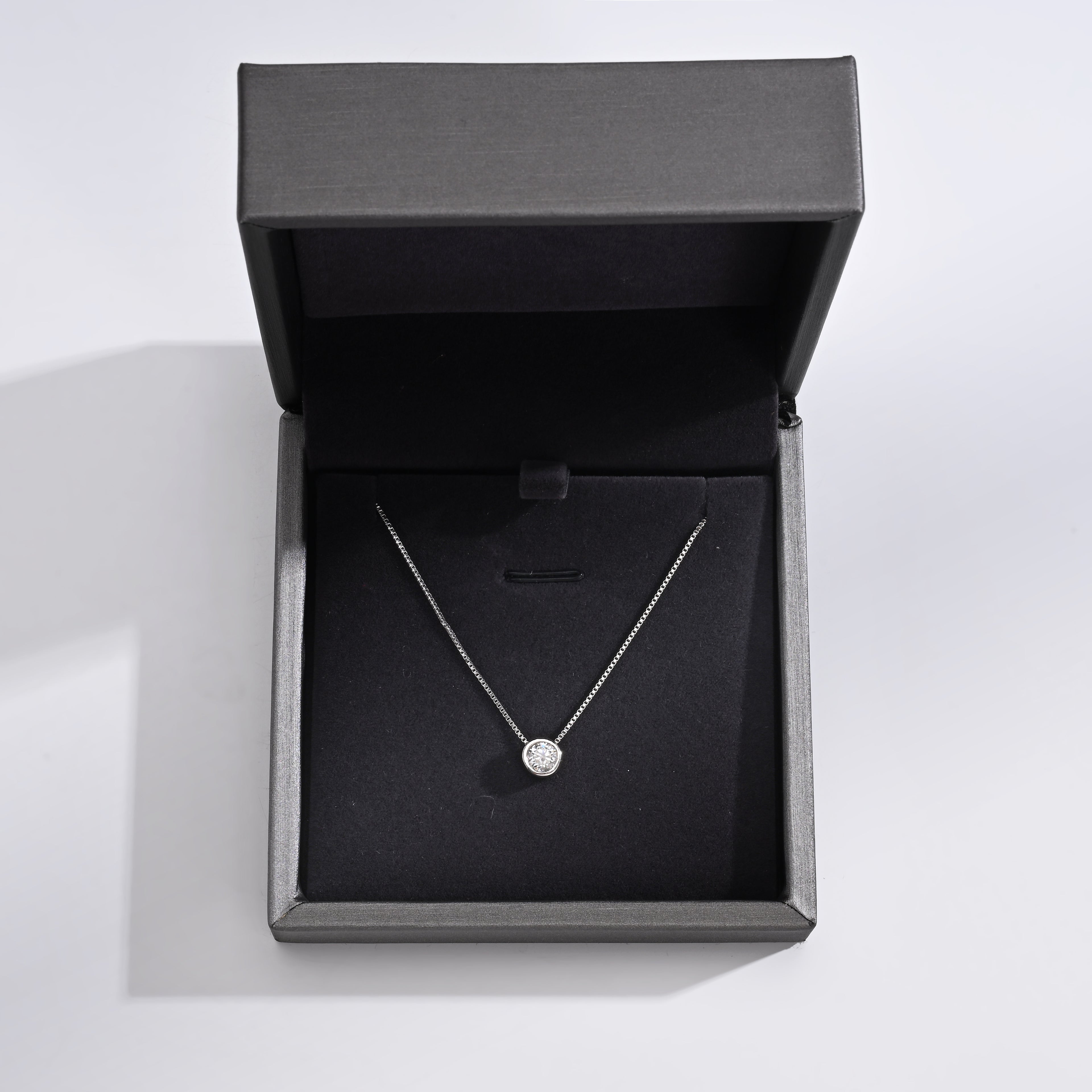 925 Silver Moissanite Necklace 0.5 CT. VVS1 D