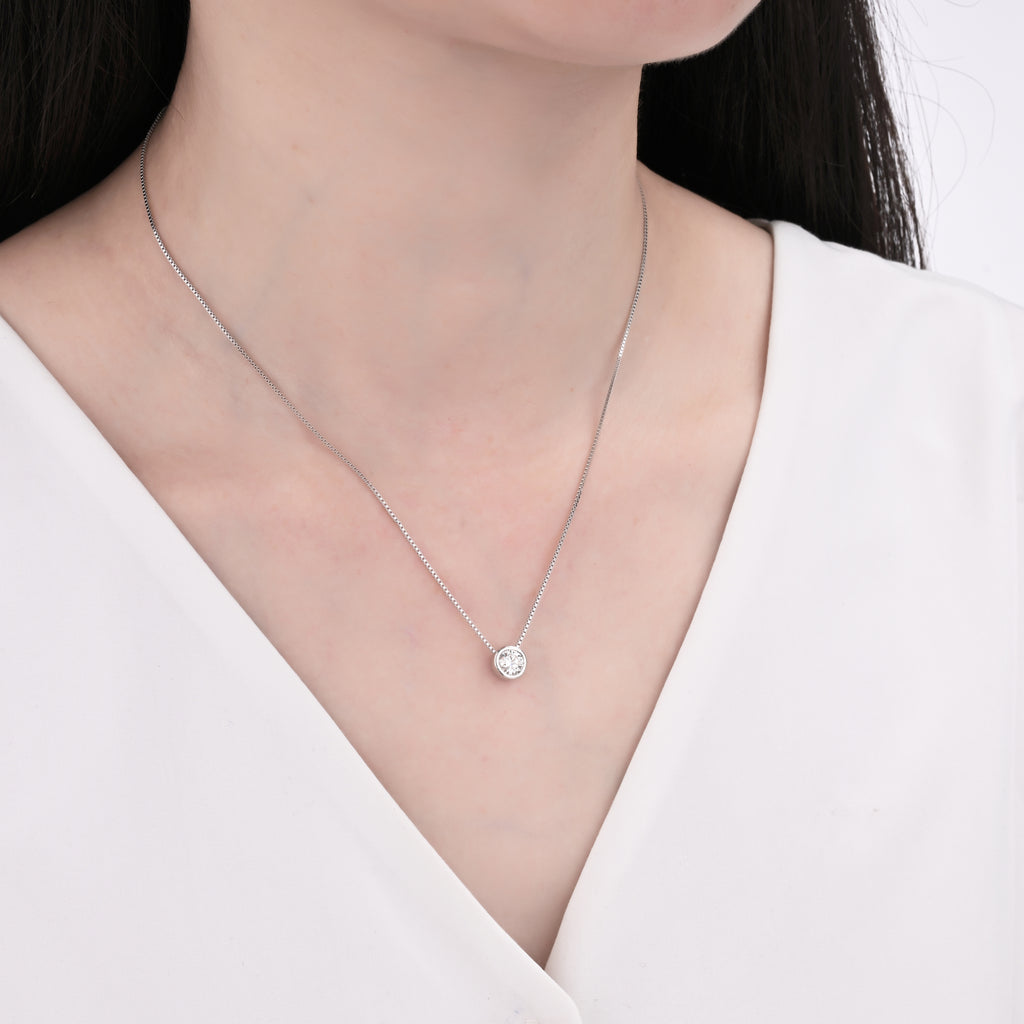 925 Silver Moissanite Necklace 0.5 CT. VVS1 D