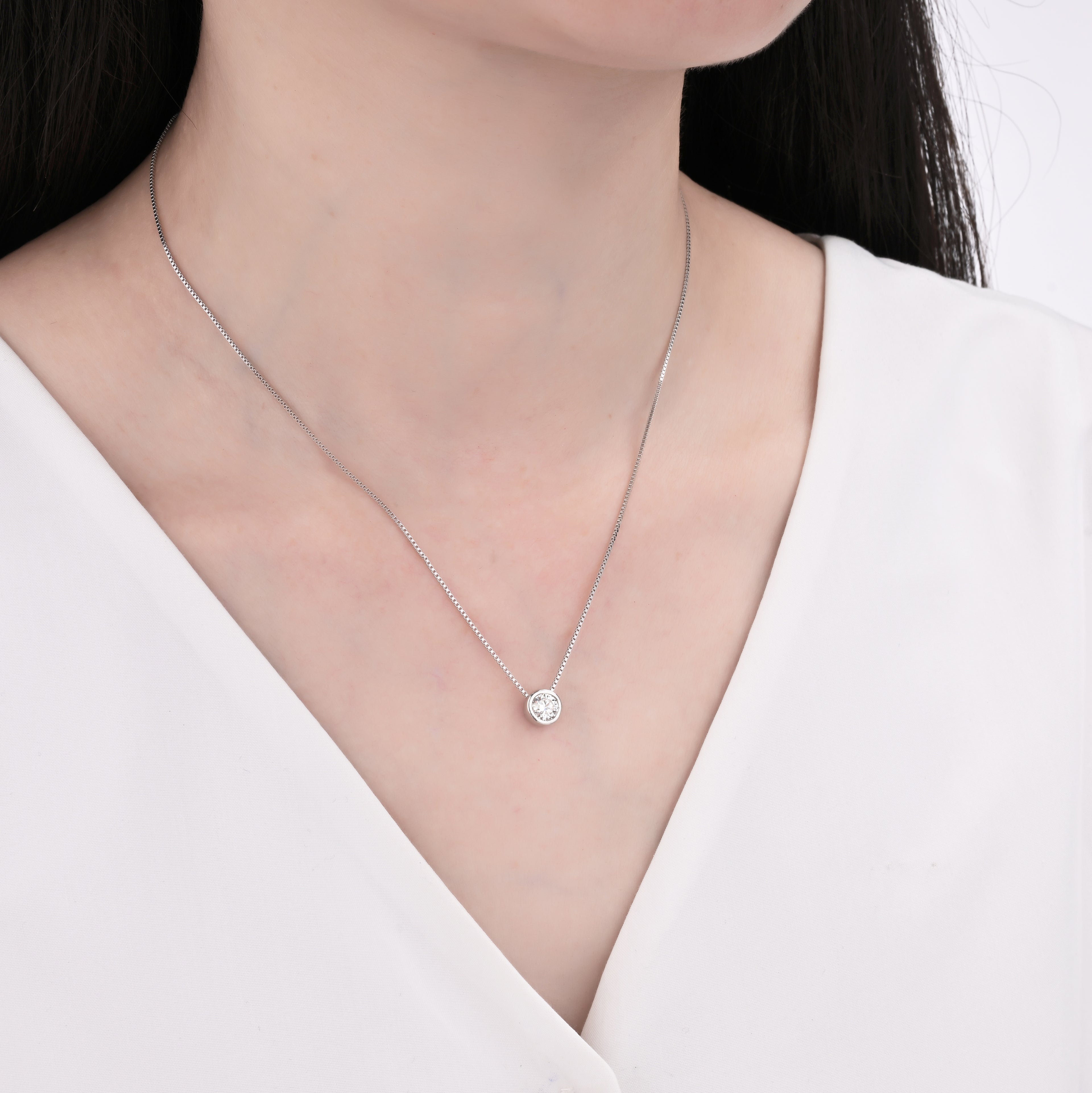 925 Silver Moissanite Necklace 0.5 CT. VVS1 D