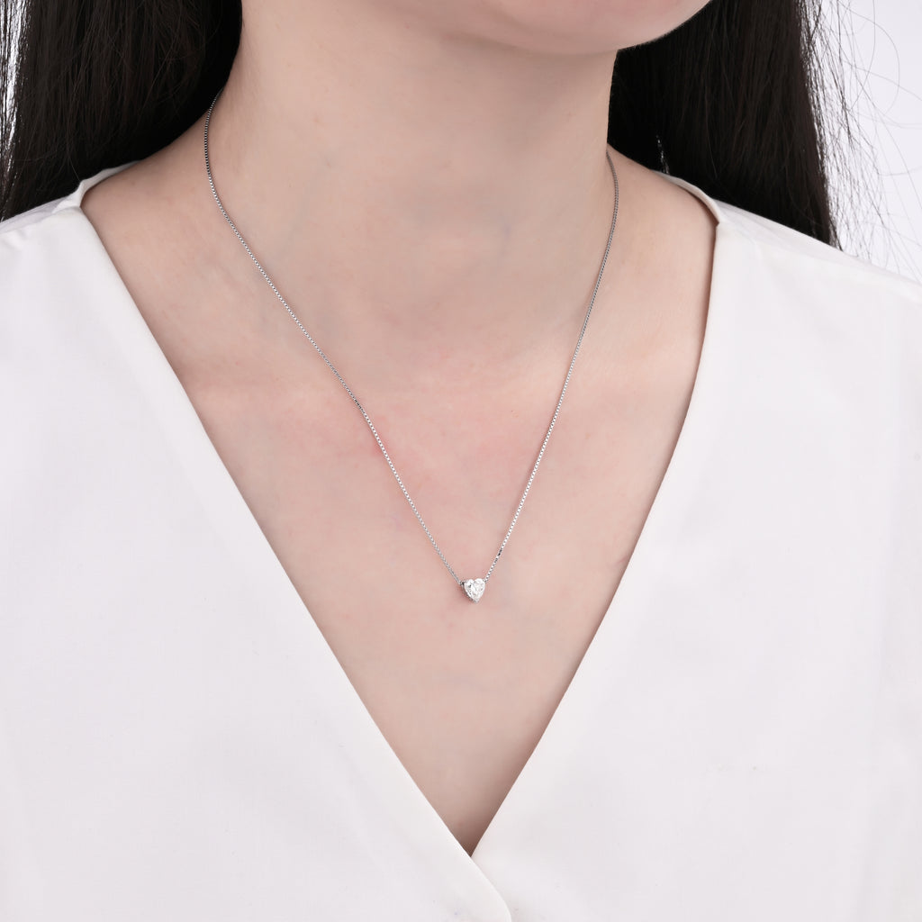925 Silver Moissanite Necklace 0.5 CT. VVS1 D