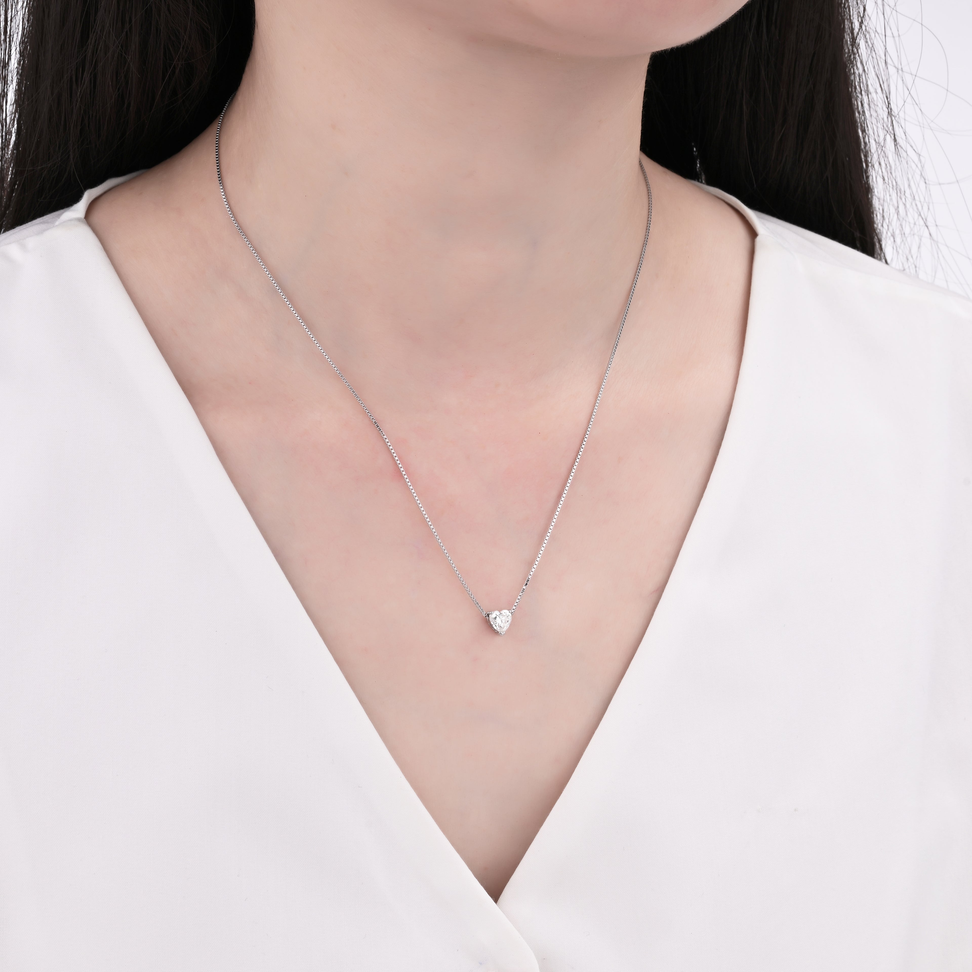 925 Silver Moissanite Necklace 0.5 CT. VVS1 D