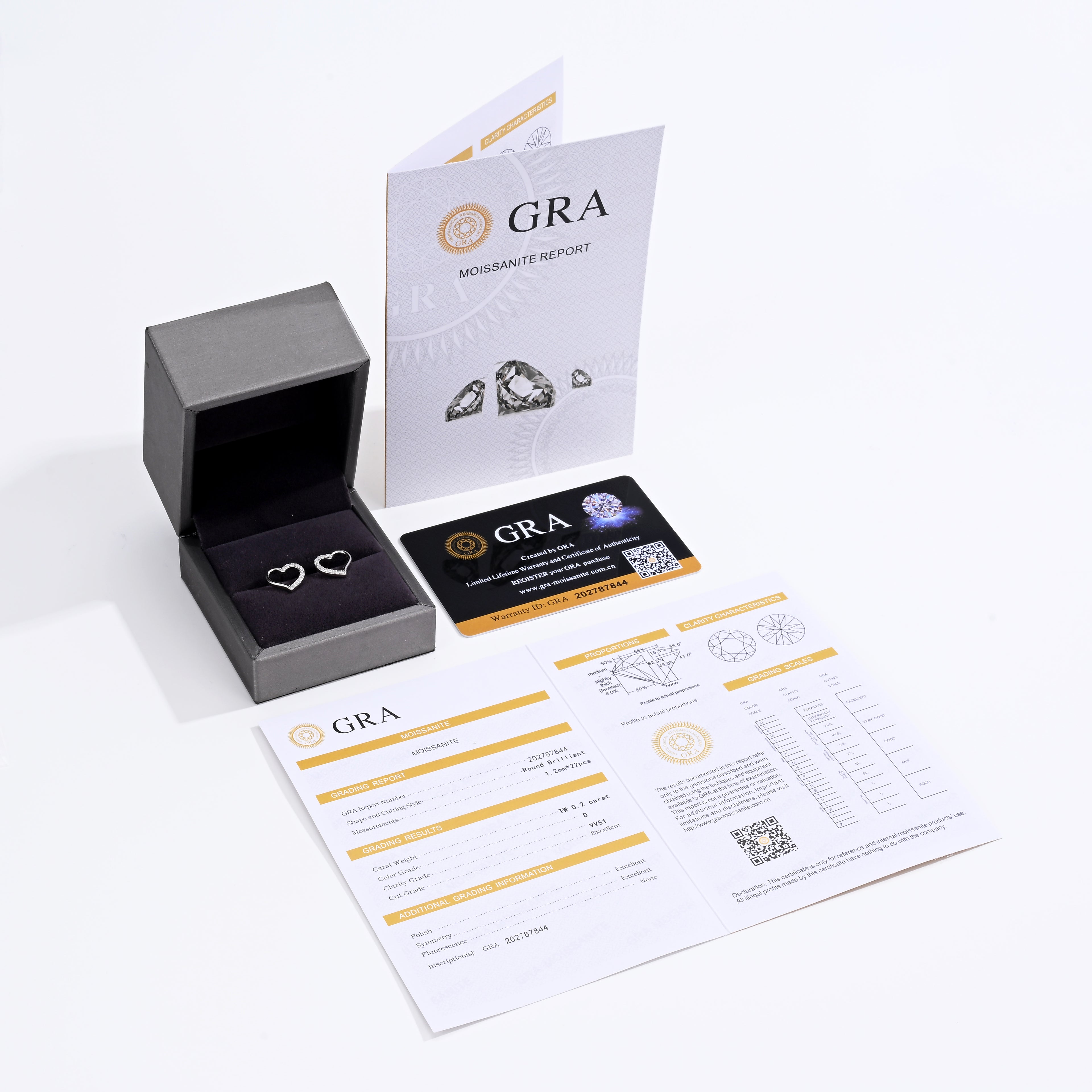 925 Silver Moissanite Earrings 0.2 CT. VVS1 D Color