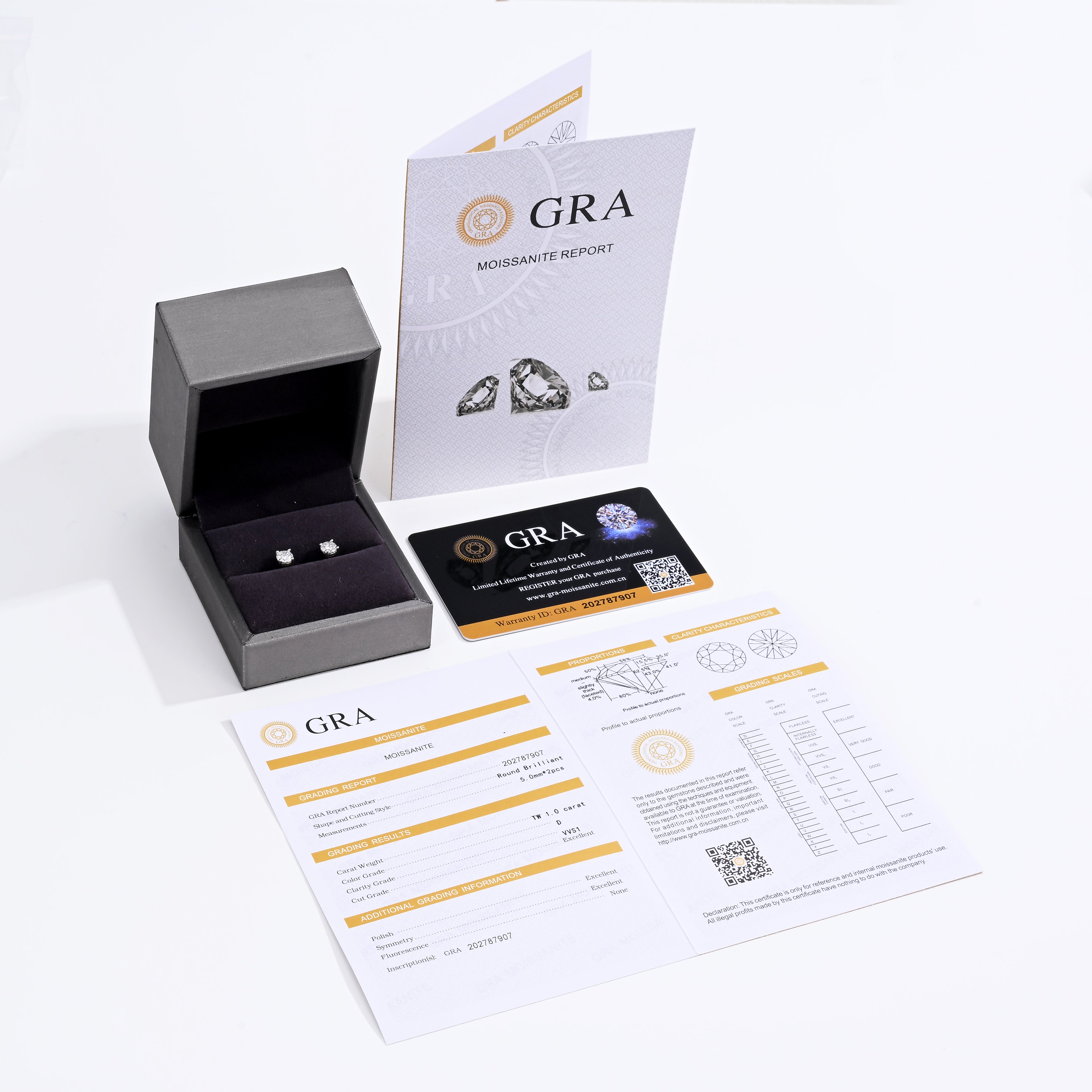 925 Silver Moissanite Earrings 1 CT. VVS1 D Color