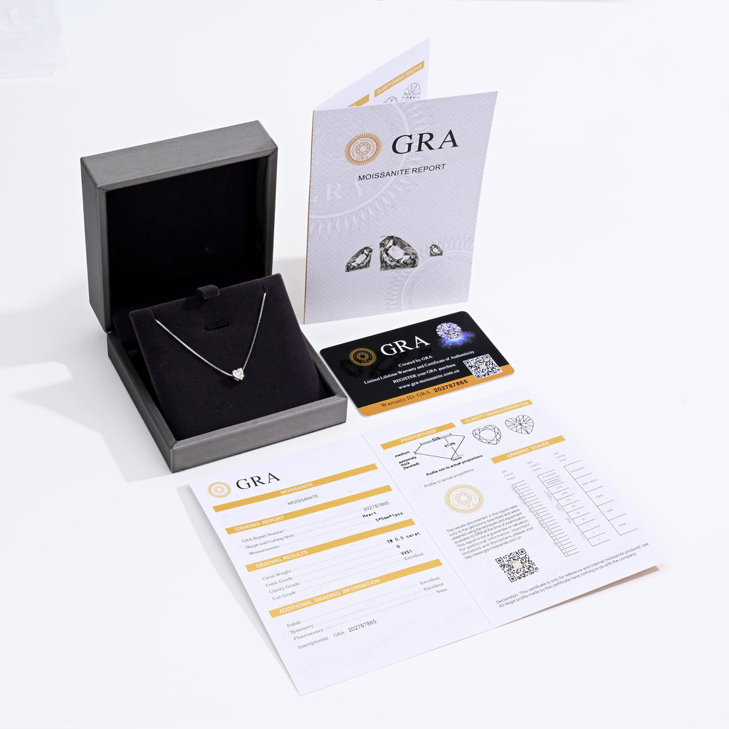 925 Silver Moissanite Necklace 0.5 CT. VVS1 D