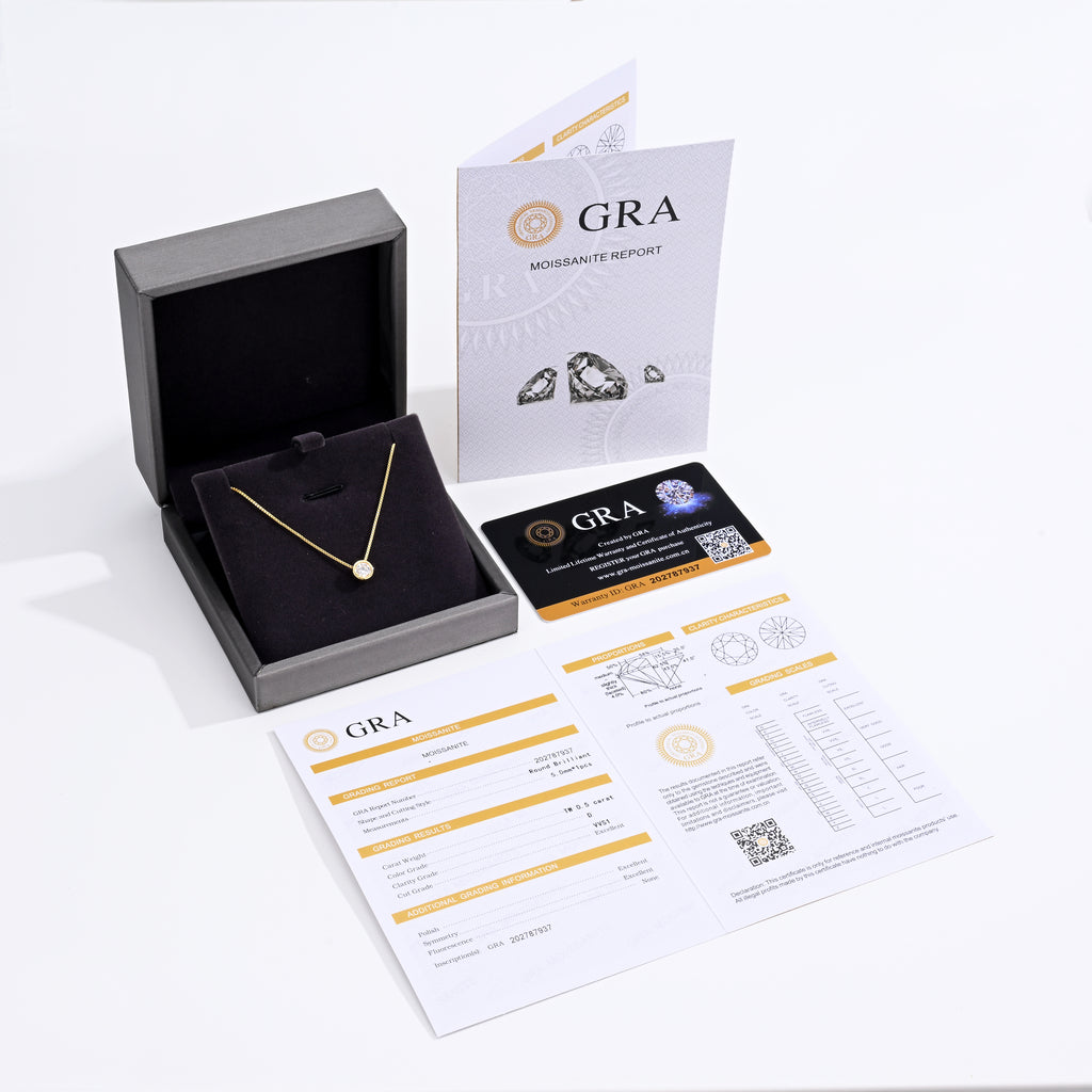 925 Silver Moissanite Necklace 0.5 CT. VVS1 D