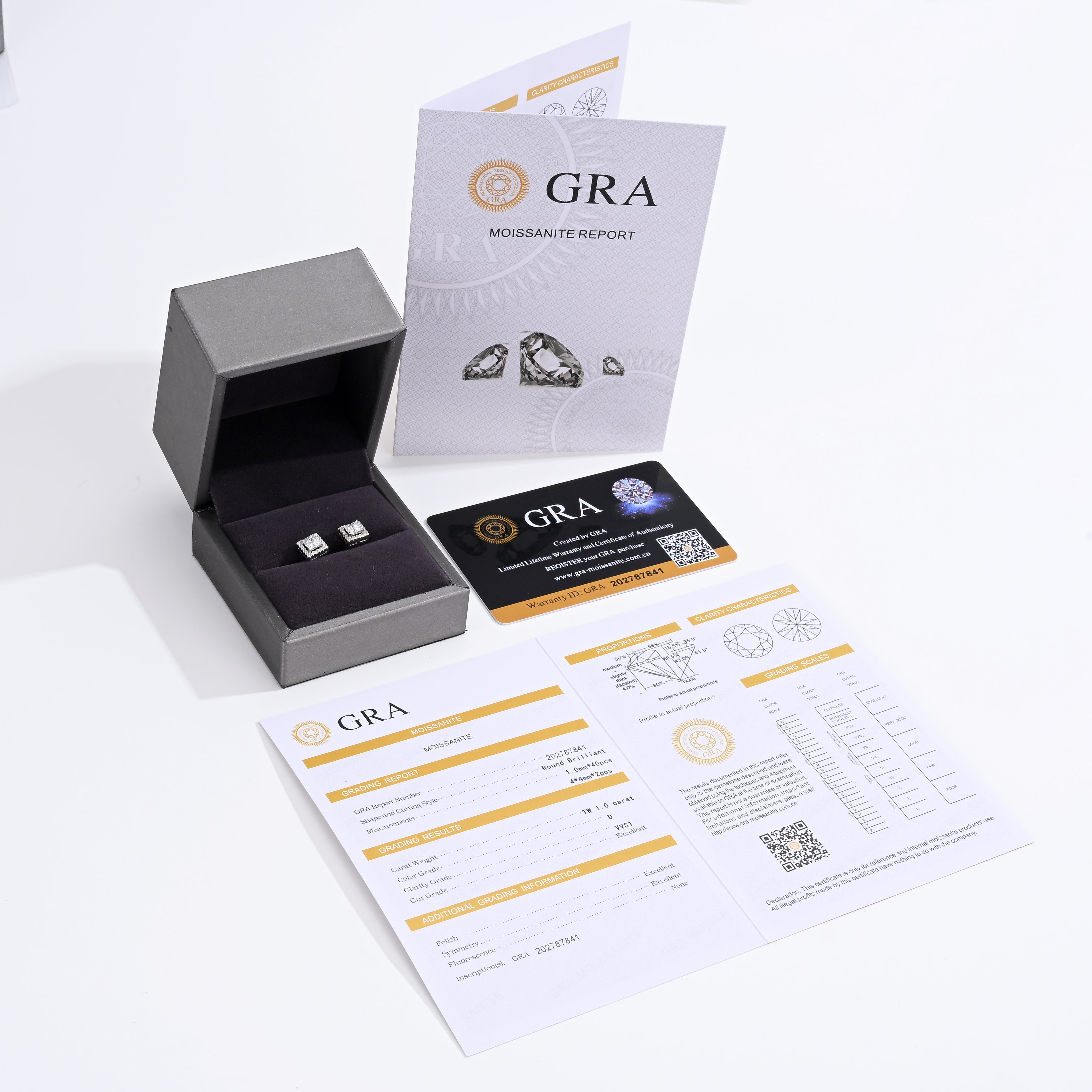 925 Silver Moissanite Earrings 1 CT. VVS1 D Color