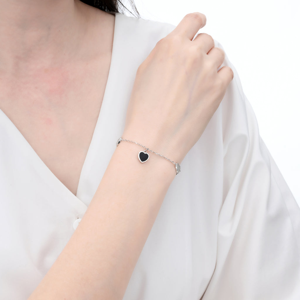 925 Silver Moissanite MOP Bracelets Round 0.2 CT D Color VVS1