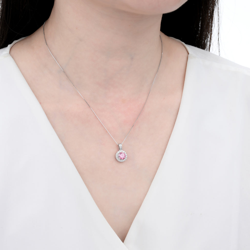 925 Silver Moissanite Necklaces Round 1.028 CT. VVS1 D