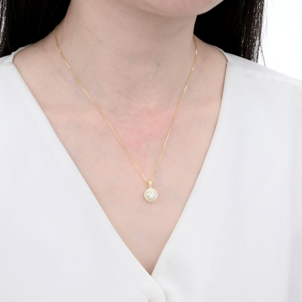 925 Silver Moissanite Necklaces Round 1.028 CT. VVS1 D