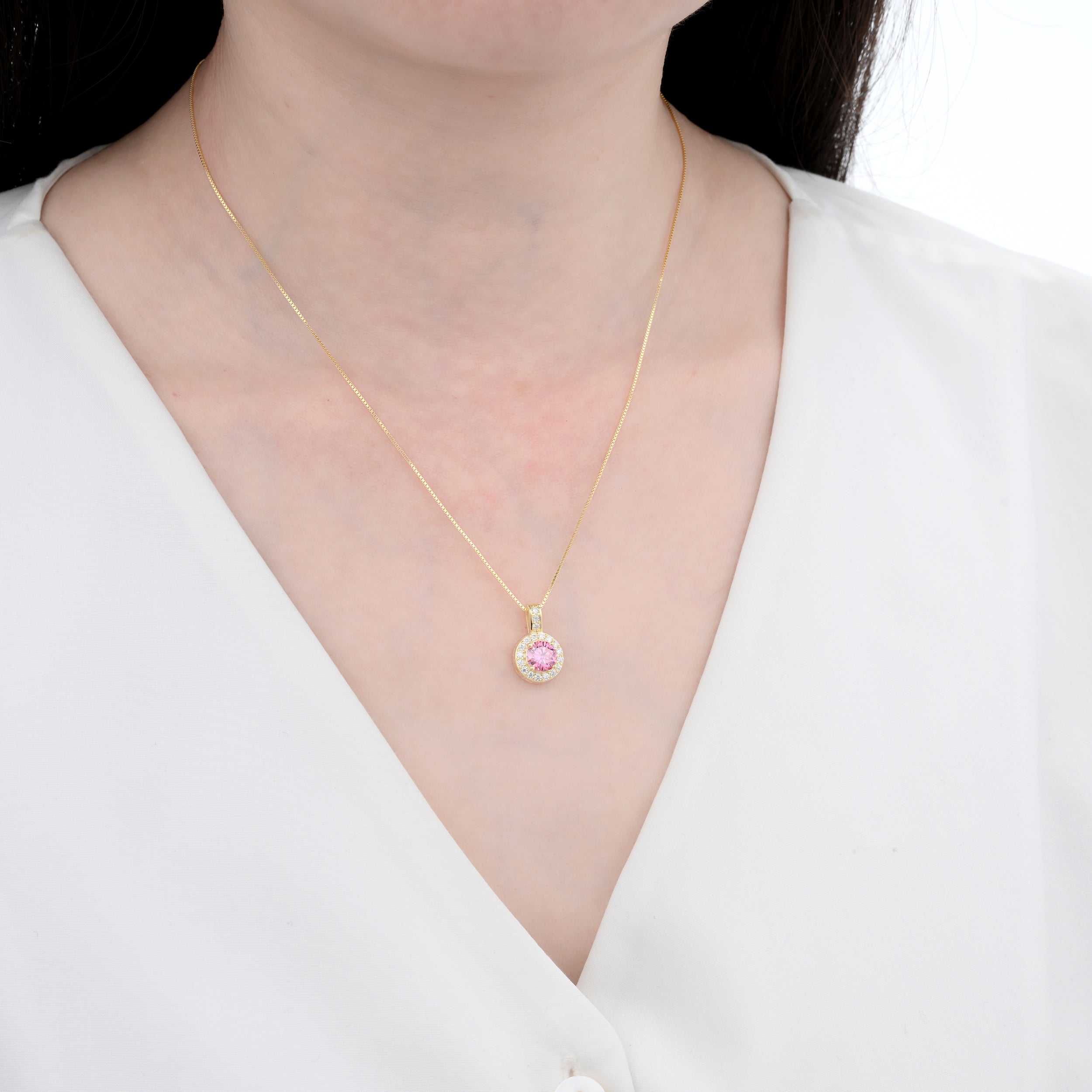 925 Silver Moissanite Necklaces Round 1.028 CT. VVS1 D