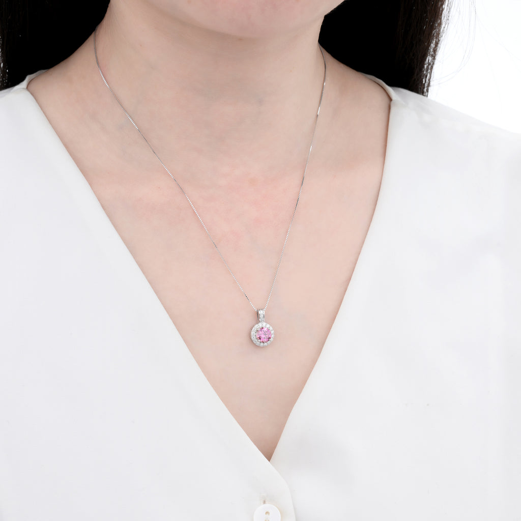 925 Silver Moissanite Necklaces Round 1.028 CT. VVS1 D