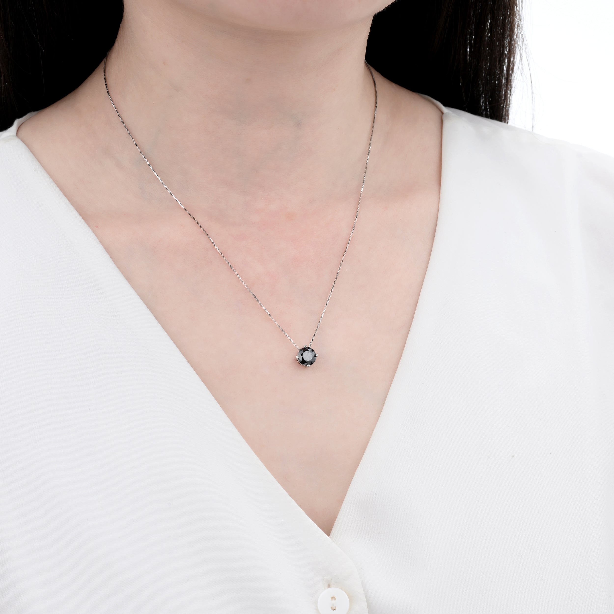 925 Silver Moissanite Necklaces Round 1.0 CT. VVS1 D