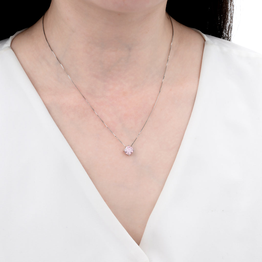 925 Silver Moissanite Necklaces Round 1.0 CT. VVS1 D