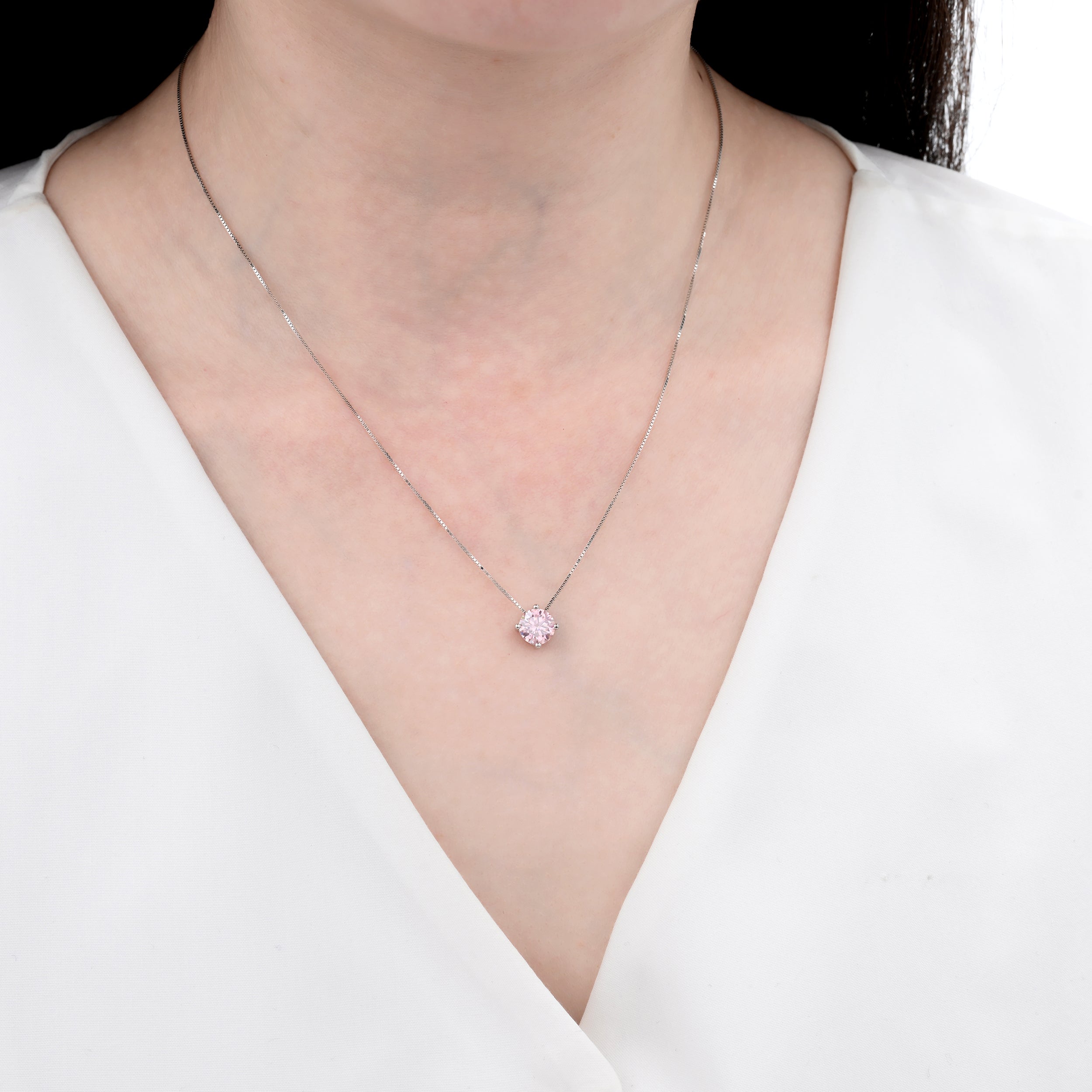 925 Silver Moissanite Necklaces Round 1.0 CT. VVS1 D