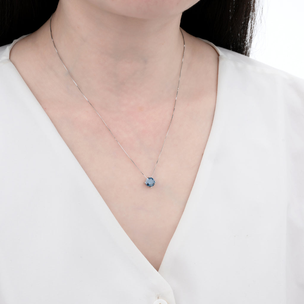 925 Silver Moissanite Necklaces Round 1.0 CT. VVS1 D