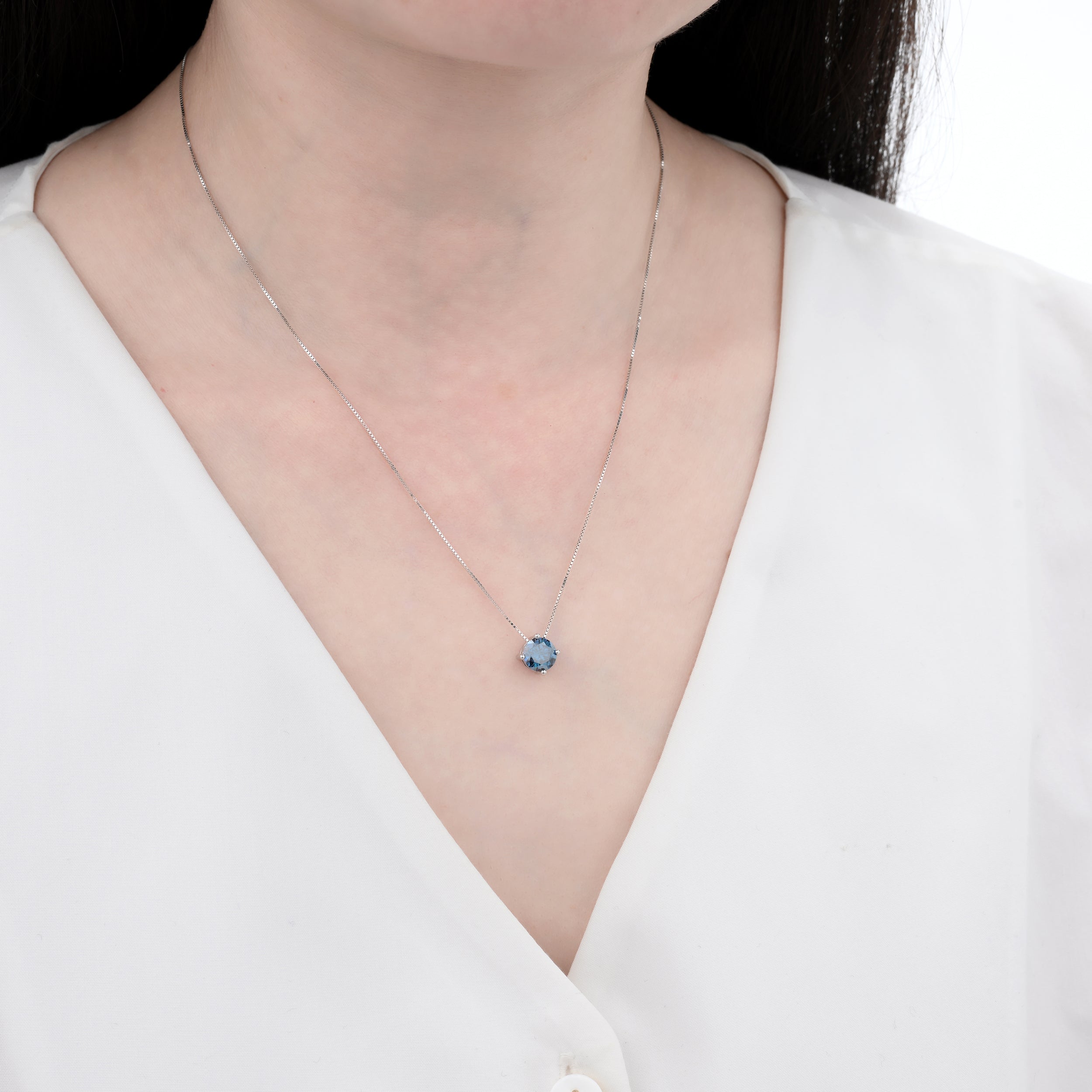 925 Silver Moissanite Necklaces Round 1.0 CT. VVS1 D