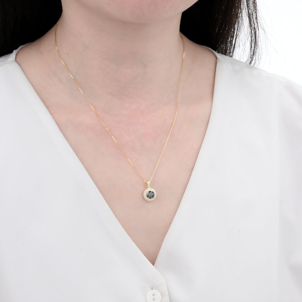 925 Silver Moissanite Necklaces Round 1.028 CT. VVS1 D