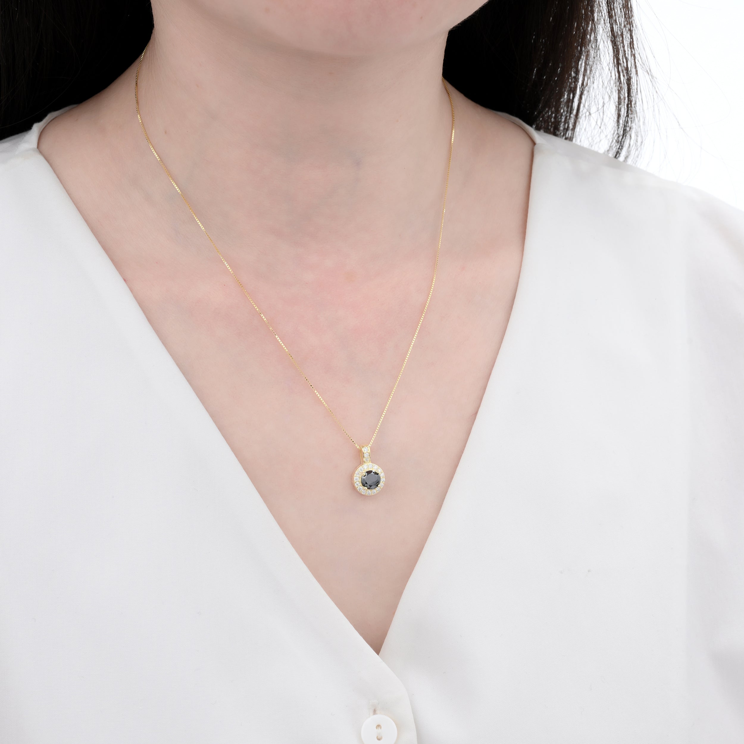 925 Silver Moissanite Necklaces Round 1.028 CT. VVS1 D