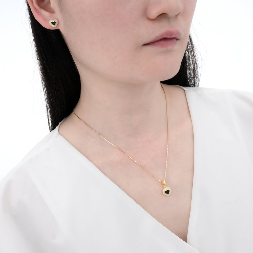 925 Silver Moissanite MOP Earrings & Necklaces Sets Round 0.4 CT. VVS1 D