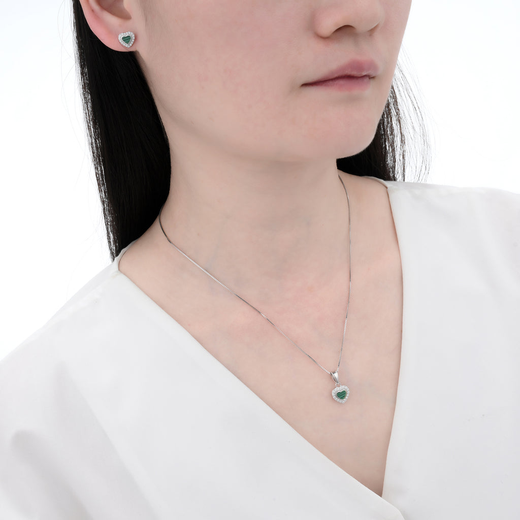 925 Silver Moissanite MOP Earrings & Necklaces Sets Round 0.4 CT. VVS1 D