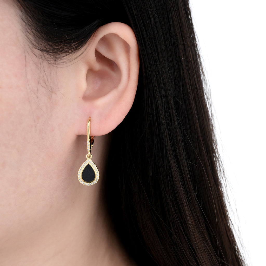 925 Silver Moissanite Created MOP Earrings Round 0.3 CT. VVS1 D