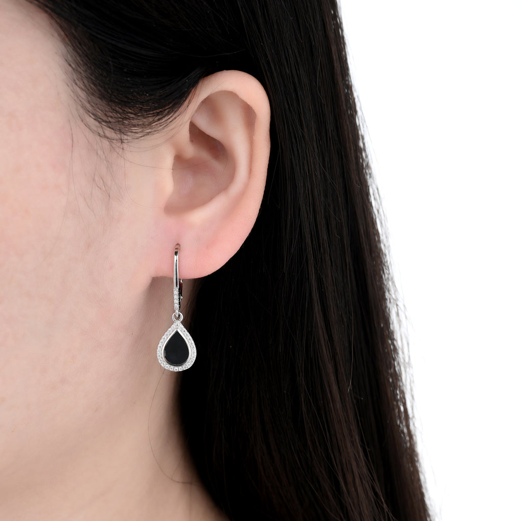 925 Silver Moissanite Created MOP Earrings Round 0.3 CT. VVS1 D