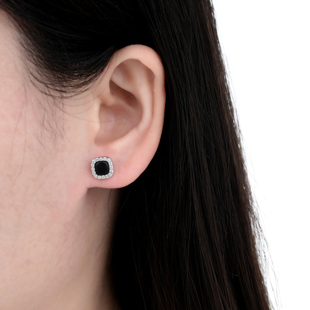 925 Silver Moissanite Opal & Mop Earrings Round 0.3 CT. VVS1 D