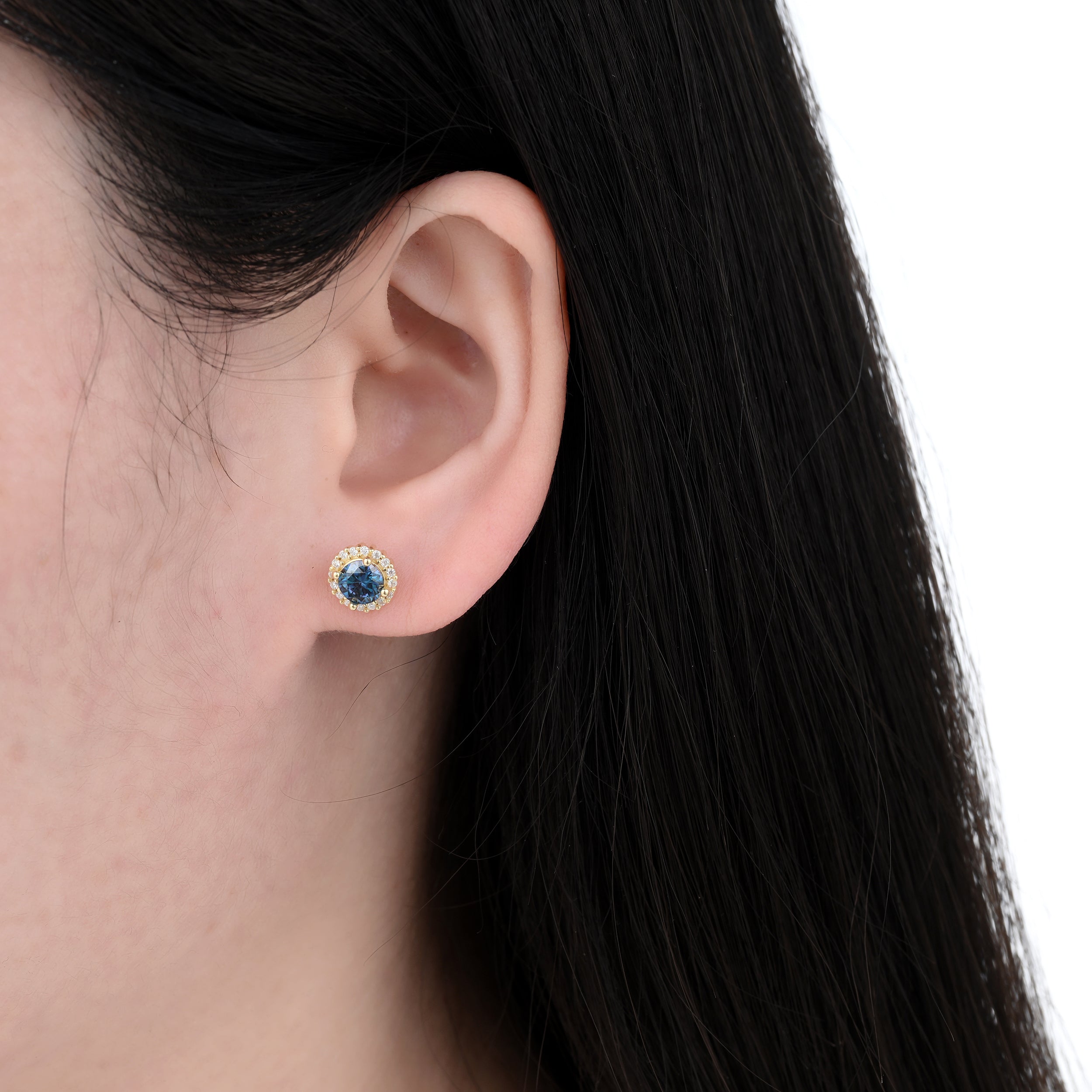 925 Silver Moissanite Earrings Round 1.16 CT. VVS1 D