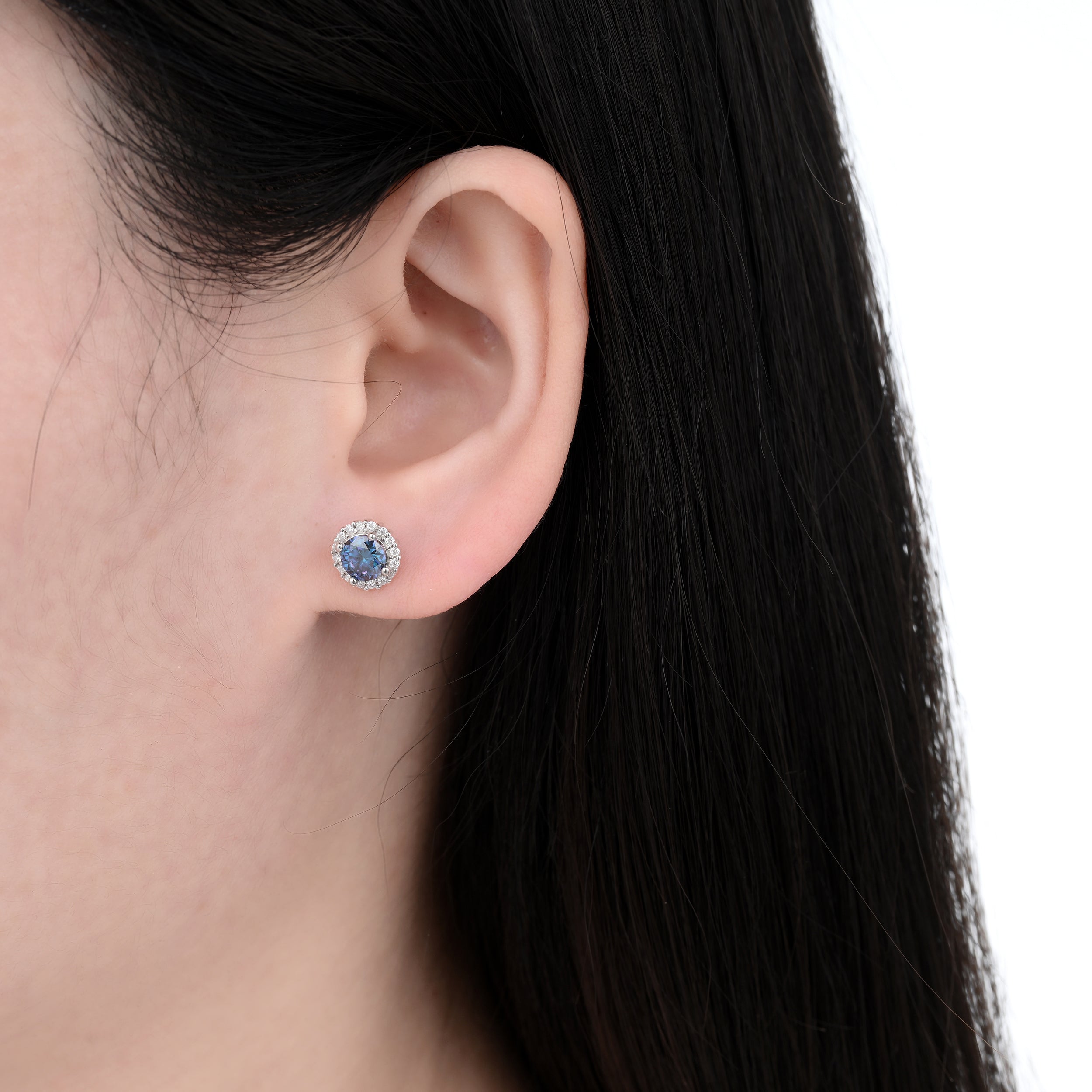 925 Silver Moissanite Earrings Round 1.16 CT. VVS1 D