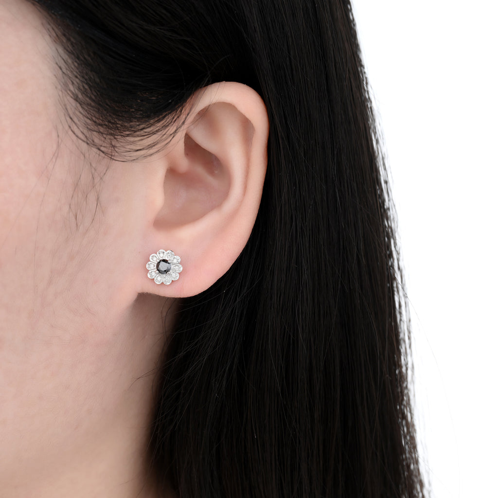 925 Silver Moissanite Earrings Round 0.5 CT. VVS1 D
