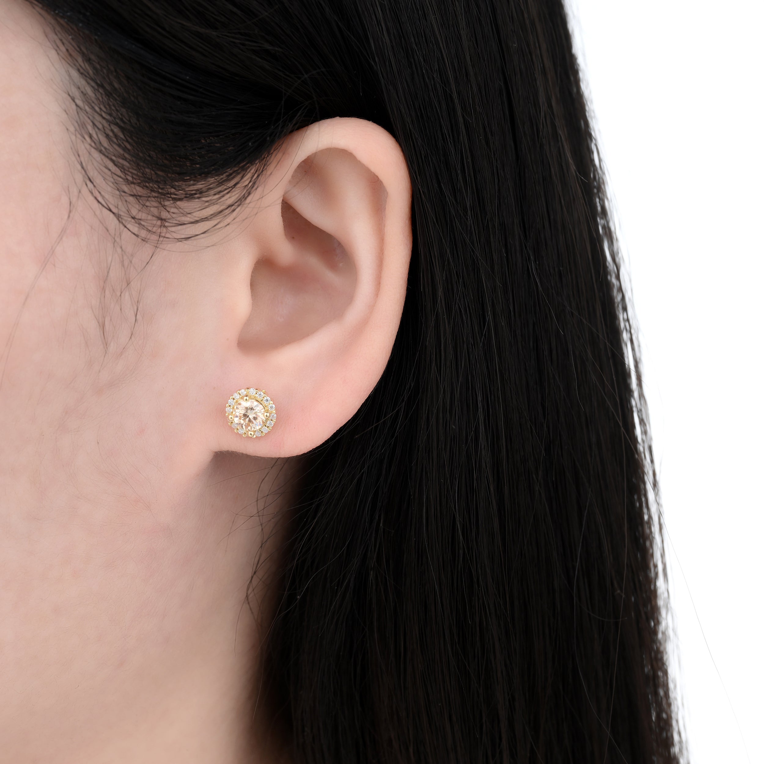 925 Silver Moissanite Earrings Round 1.16 CT. VVS1 D