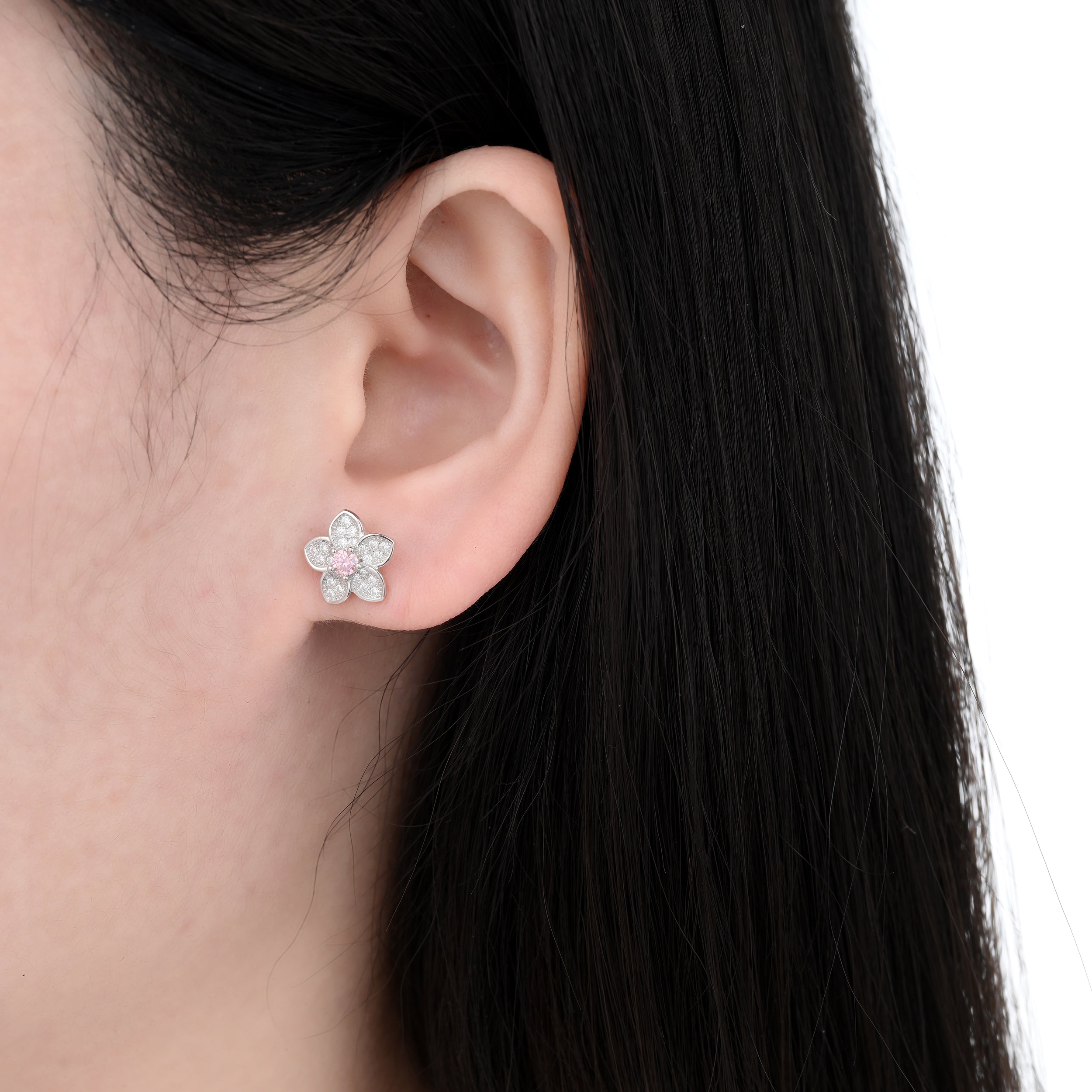 925 Silver Moissanite Earrings Round 0.55 CT. VVS1 D