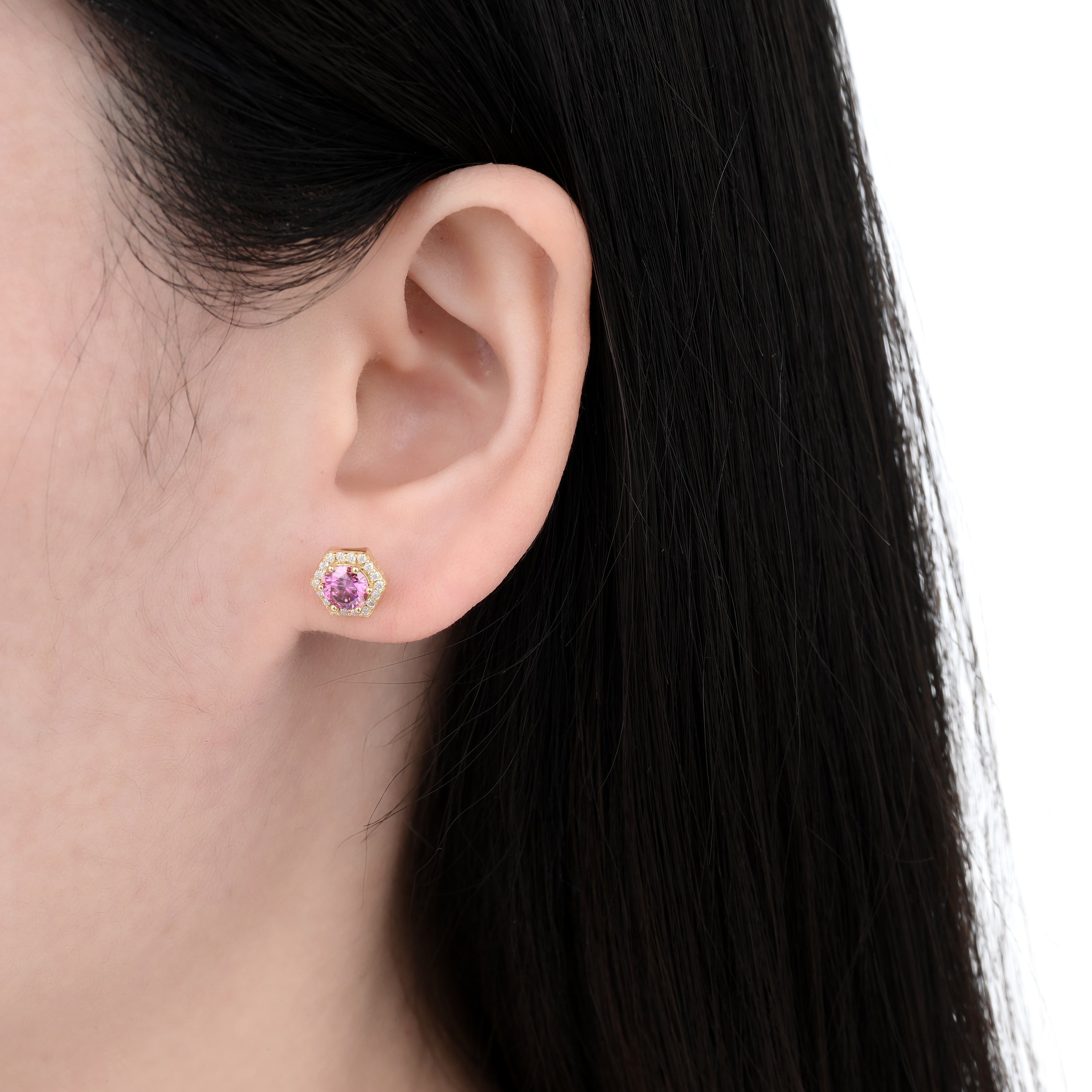 925 Silver Moissanite Earrings Round 1.18 CT. VVS1 D