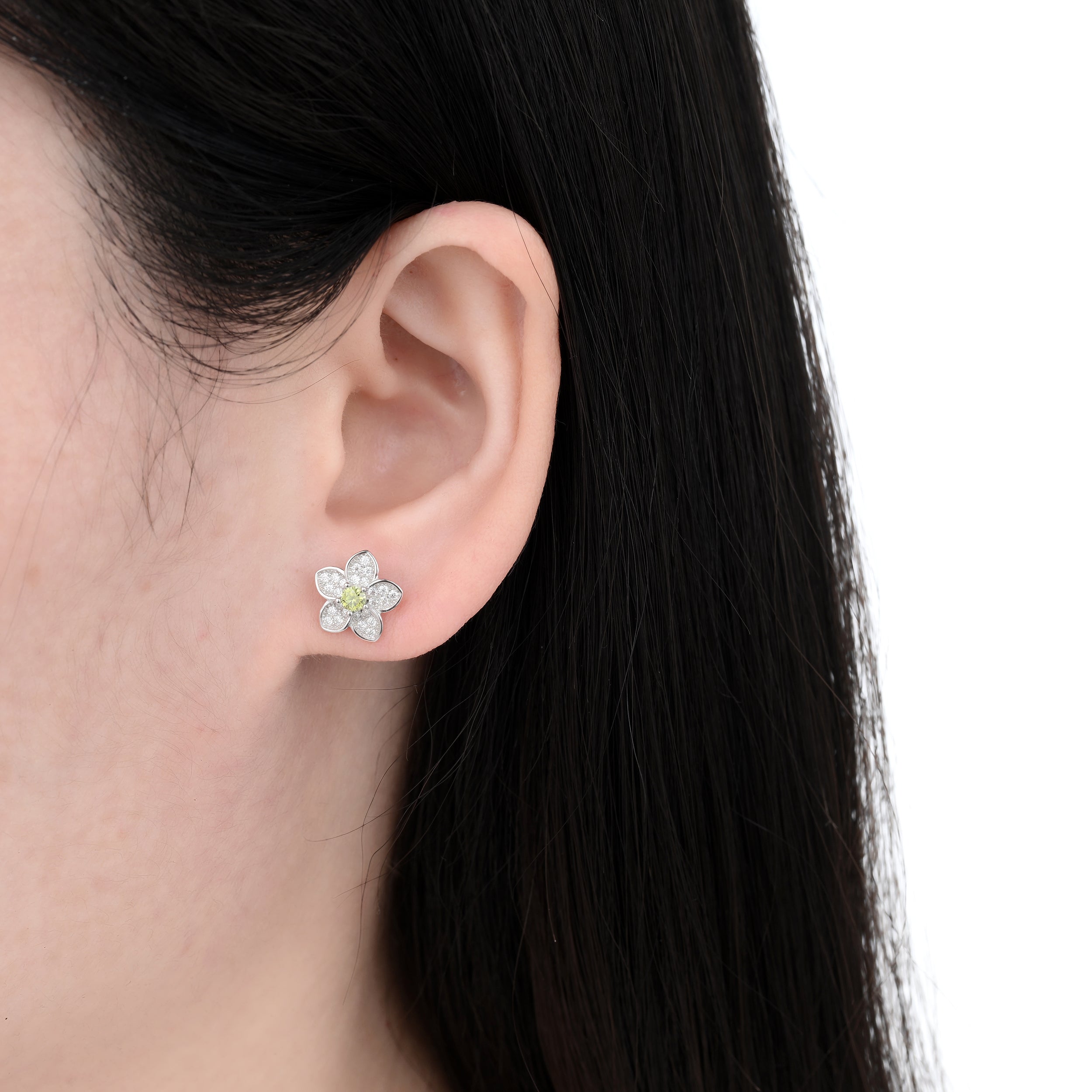 925 Silver Moissanite Earrings Round 0.55 CT. VVS1 D