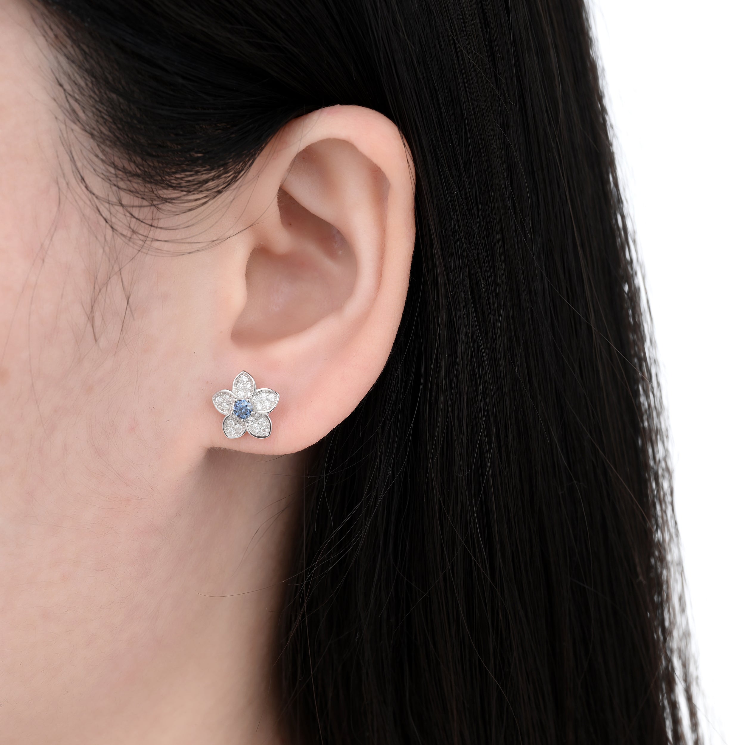 925 Silver Moissanite Earrings Round 0.55 CT. VVS1 D