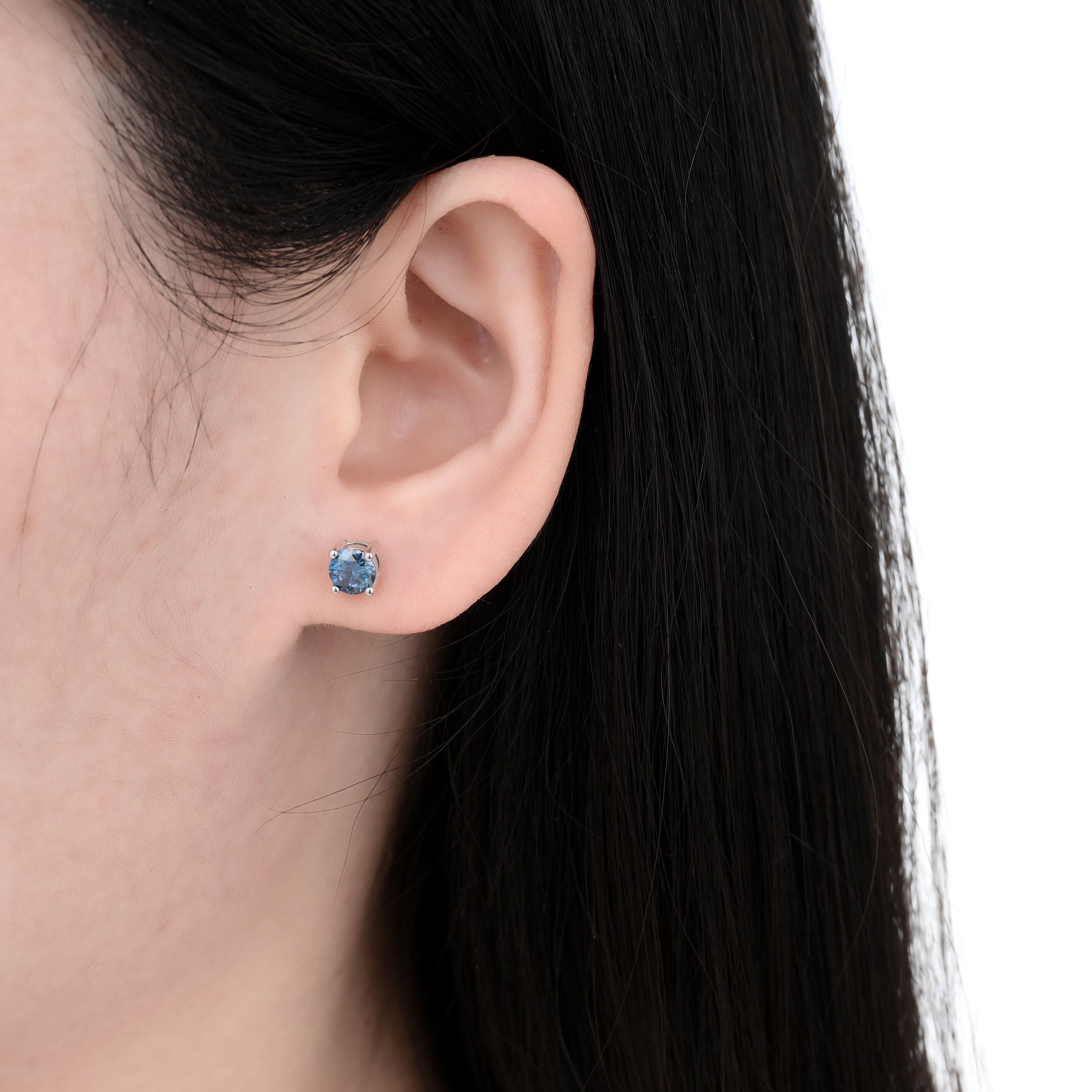 925 Silver Moissanite Earrings Round 1.0 CT. VVS1 D