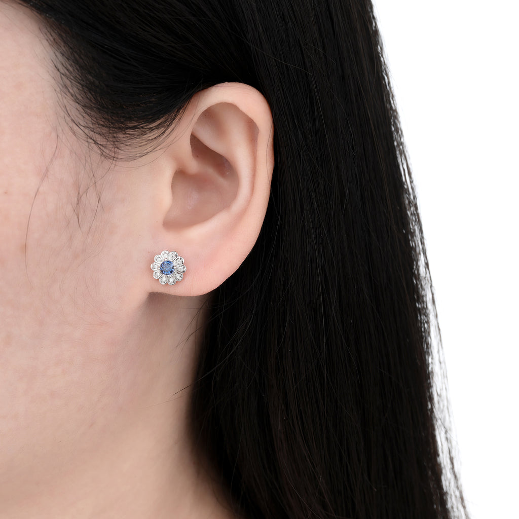 925 Silver Moissanite Earrings Round 0.5 CT. VVS1 D