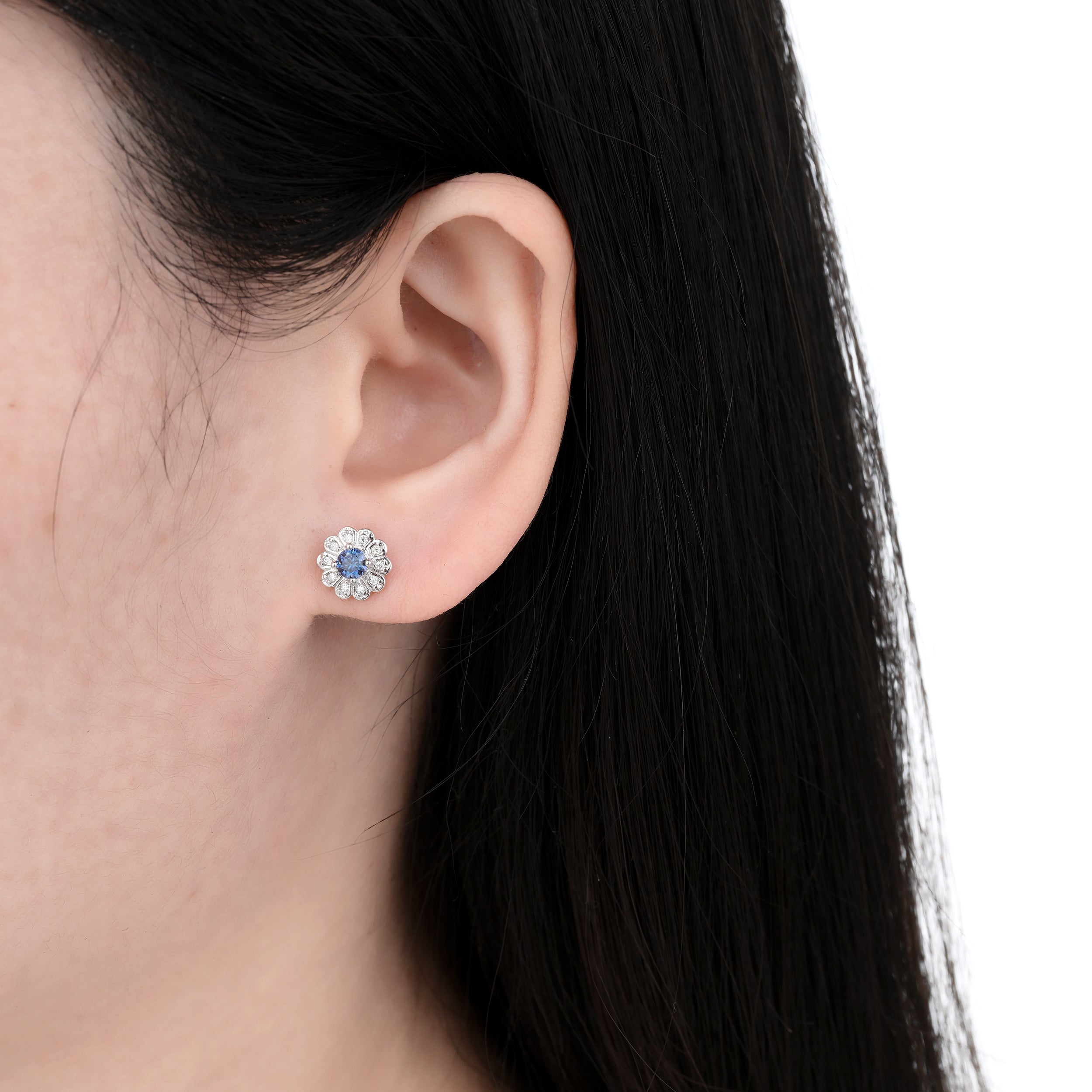 925 Silver Moissanite Earrings Round 0.5 CT. VVS1 D