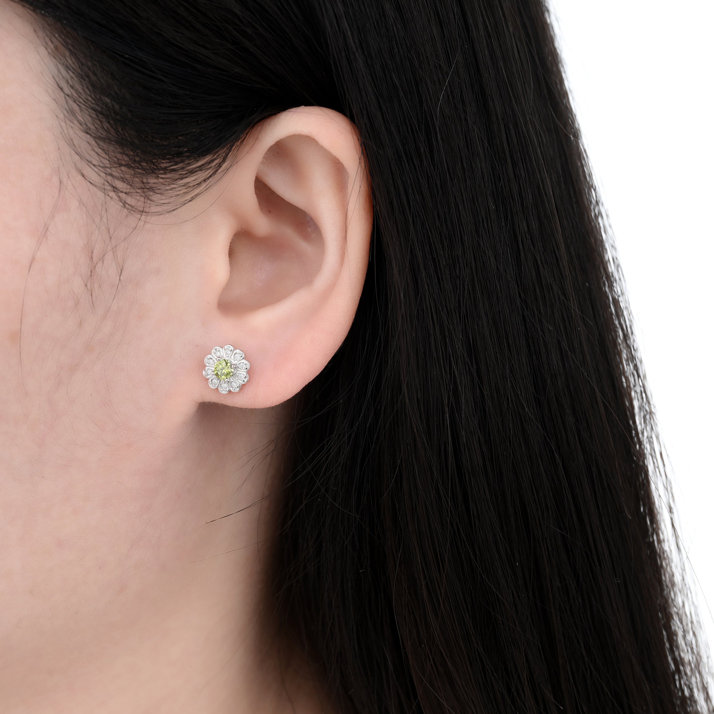 925 Silver Moissanite Earrings Round 0.5 CT. VVS1 D