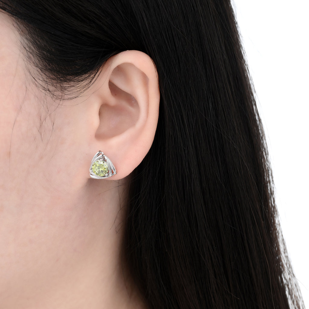 925 Silver Moissanite Earrings Round 2.0 CT. VVS1 D