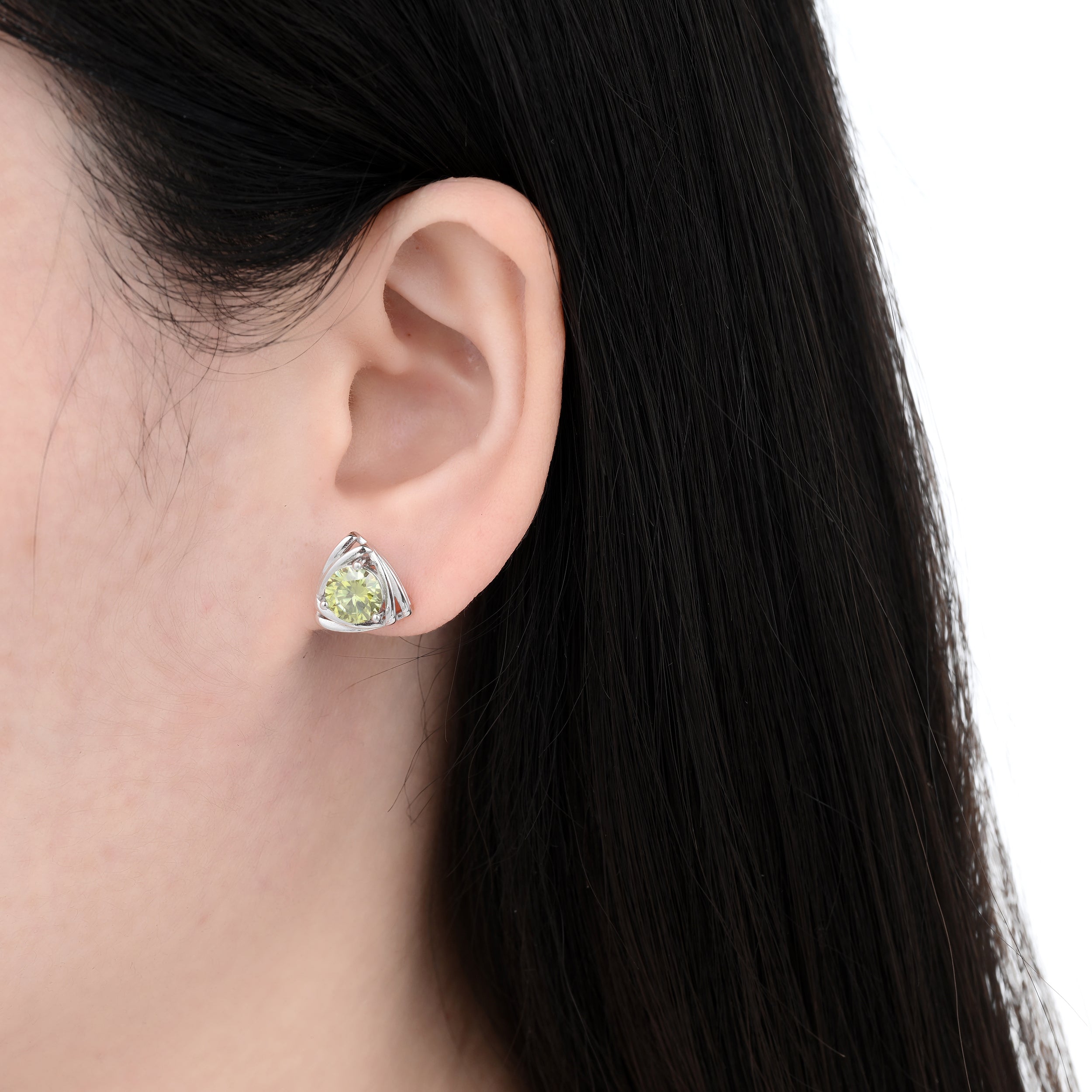 925 Silver Moissanite Earrings Round 2.0 CT. VVS1 D