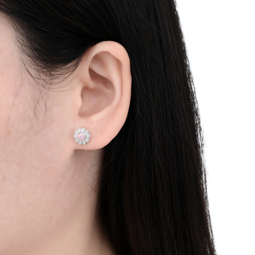 925 Silver Moissanite Earrings Round 0.5 CT. VVS1 D