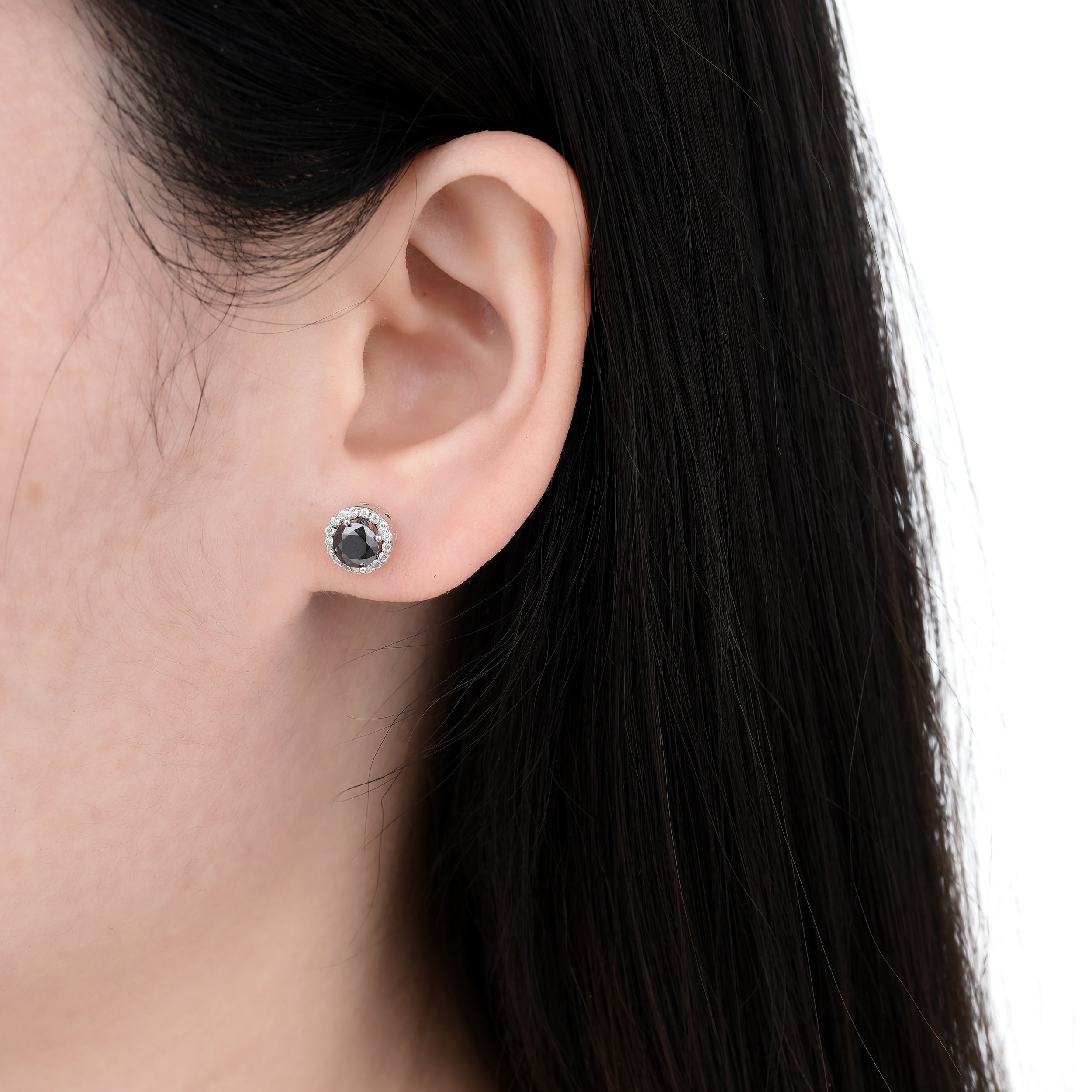 925 Silver Moissanite Earrings Round 1.2 CT. VVS1 D