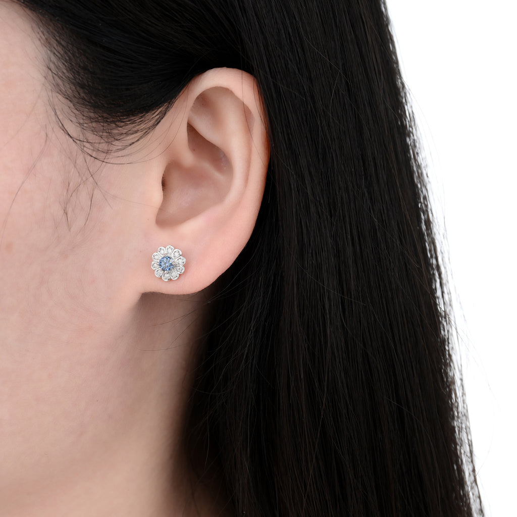 925 Silver Moissanite Earrings Round 0.5 CT. VVS1 D
