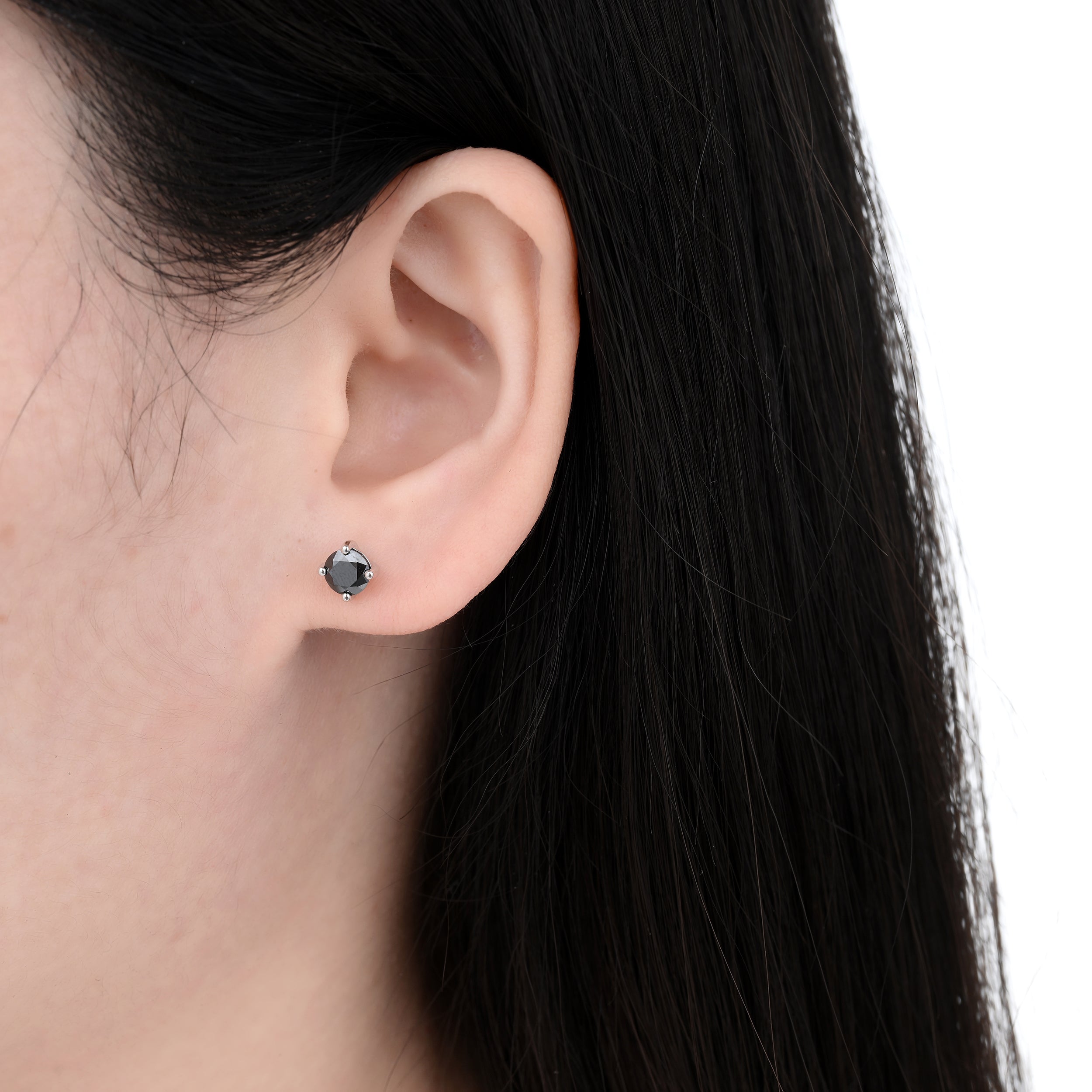 925 Silver Moissanite Earrings Round 1.0 CT. VVS1 D