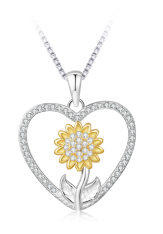 925 Silver Sunflower Necklaces