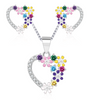 Real 925 Sterling Silver Heart with Flower Necklaces with Zircon Fine Jewelry in Perfect Quality for Women Gift