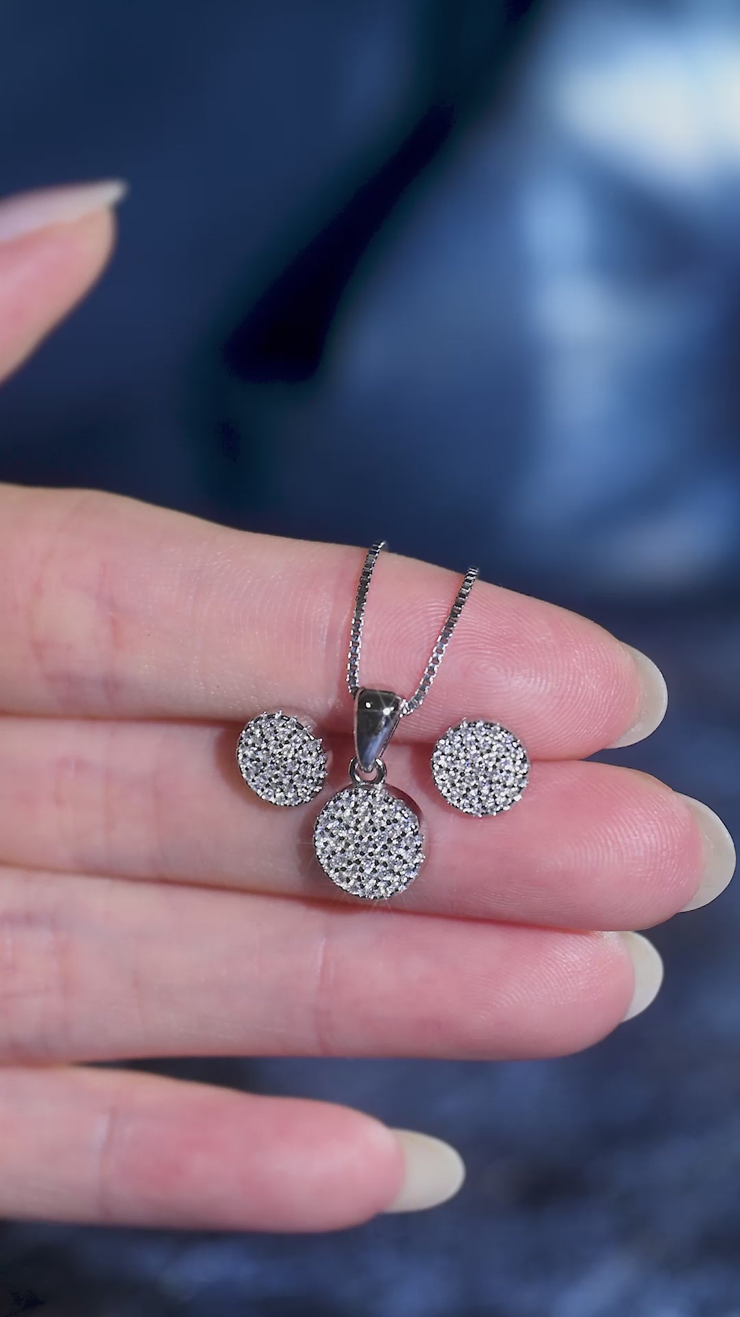 925 Silver Moissanite Earrings & Pendants 0.45 CT. VVS1 D Color