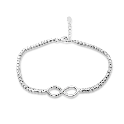 Real 925 Sterling Silver Infinity Bracelets Fine Jewelry in Perfect Quality for Women Gift